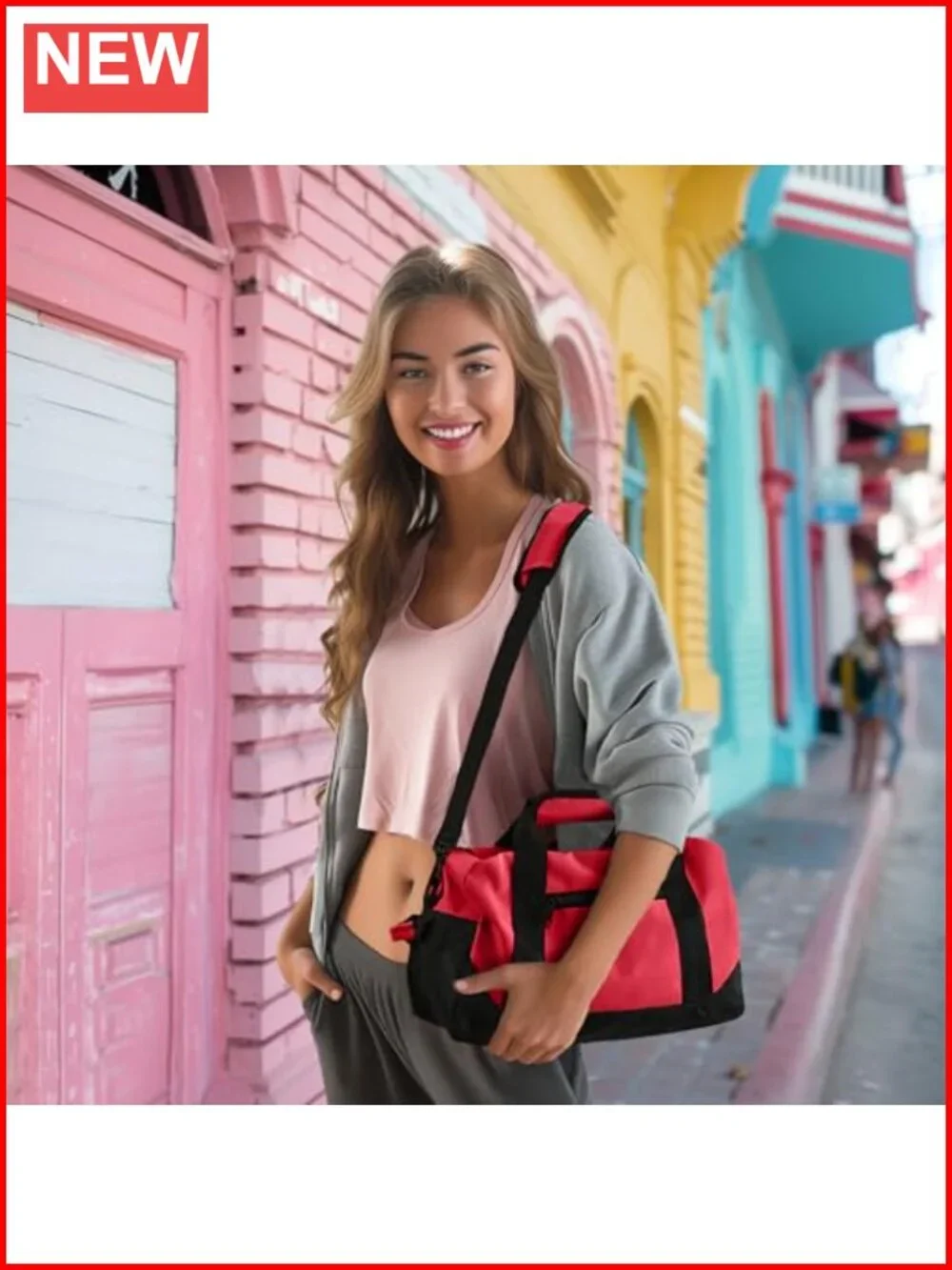 Polyester Small Duffle Bag Gym Travel Bag with Shoulder Strap